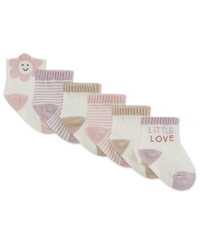 Huggies Baby Girls 6-Pack Quarter Socks