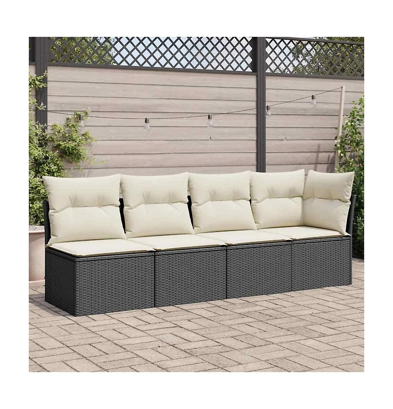 Garden Sofa Black, Cream White