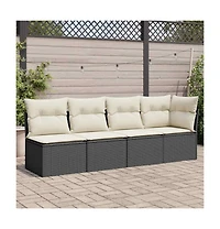 Garden Sofa Black, Cream White
