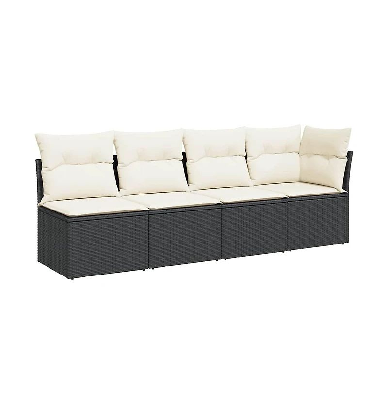 Garden Sofa Black, Cream White