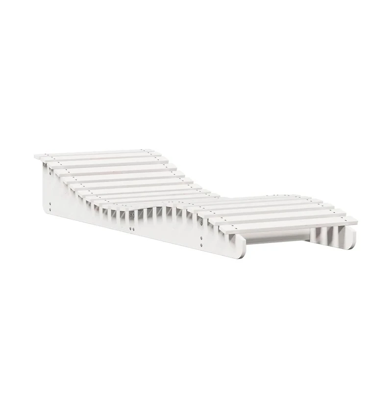 Sun Lounger White Solid pine wood 80.7x27.6x12.4 in Ergonomic