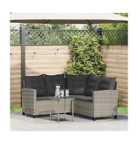 Garden Sofa Gray, Dark Gray Pe rattan Medium Adjustable Feet