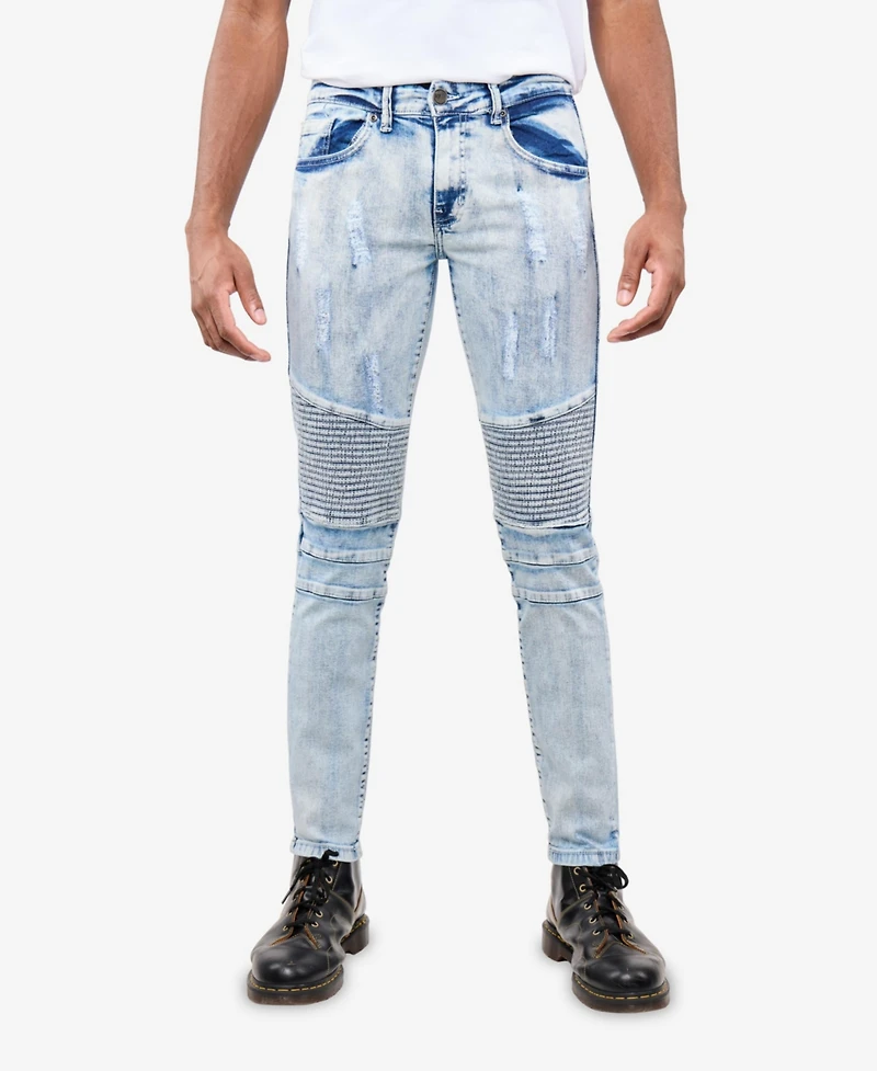 Xray Men's Skinny Fit Stretch Moto Jeans