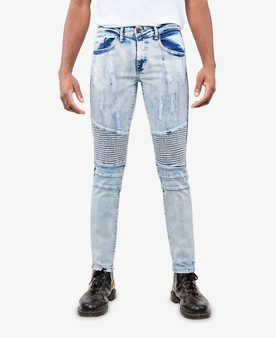 Xray Men's Skinny Fit Stretch Moto Jeans