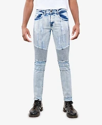Xray Men's Skinny Fit Stretch Moto Jeans