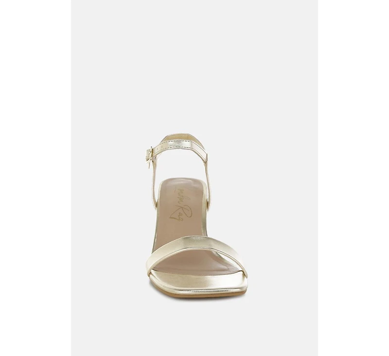 Kazara Faux Leather Block Heels Women
