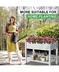 Chic Crate Elevated Resin Garden Bed with Auto-Drain