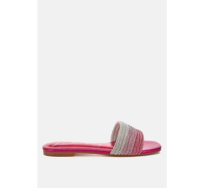 Chrisy Rhinestone Strap Slip On WomenFlats Women