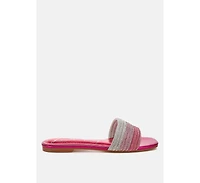 Chrisy Rhinestone Strap Slip On WomenFlats Women