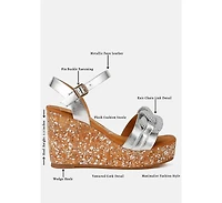 London Rag Emelda Chain Link Detail Wedge Sandals Women