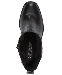 Lucky Brand Women's Alivia Almond Toe Stacked Heel Booties