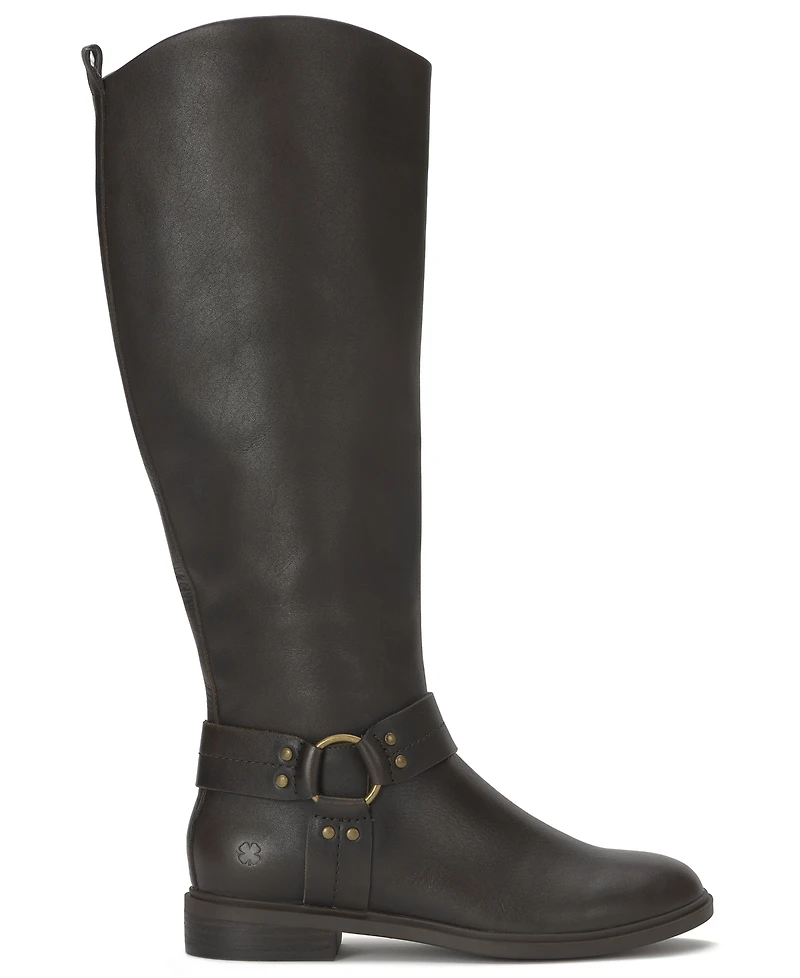 Lucky Brand Women's Hamila Buckle Round Toe Knee High Riding Boots