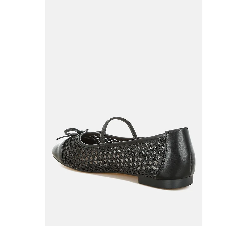 London Rag Omela Woven Bow Detail Ballerinas Women