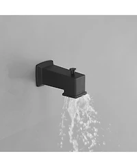 Single Handle 2-Spray Rainfall Square Shower Faucet Set 1.8 Gpm with Tub Spout Combo High pressure in Brushed Gold