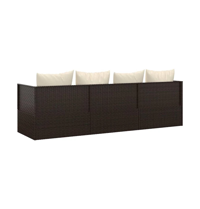 Outdoor Lounge Bed Brown, Cream White