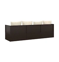 Outdoor Lounge Bed Brown, Cream White