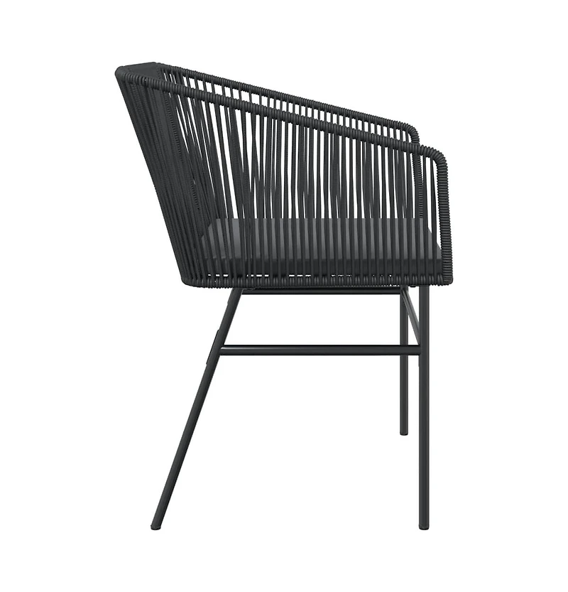 vidaXL Garden Chair Black Pe rattan Standard Uv-resistant materials