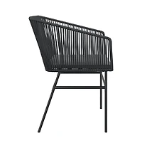 vidaXL Garden Chair Black Pe rattan Standard Uv-resistant materials