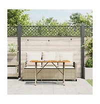 Garden Sofa Beige Pe rattan 3-Seater Removable Covers