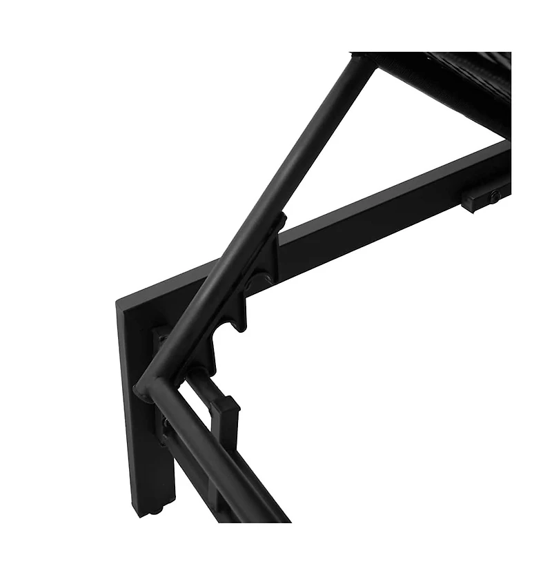 Sun Lounger with Cushion Black Poly Rattan