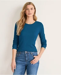 Lands' End Women's Long Sleeve Micro Rib T-Shirt