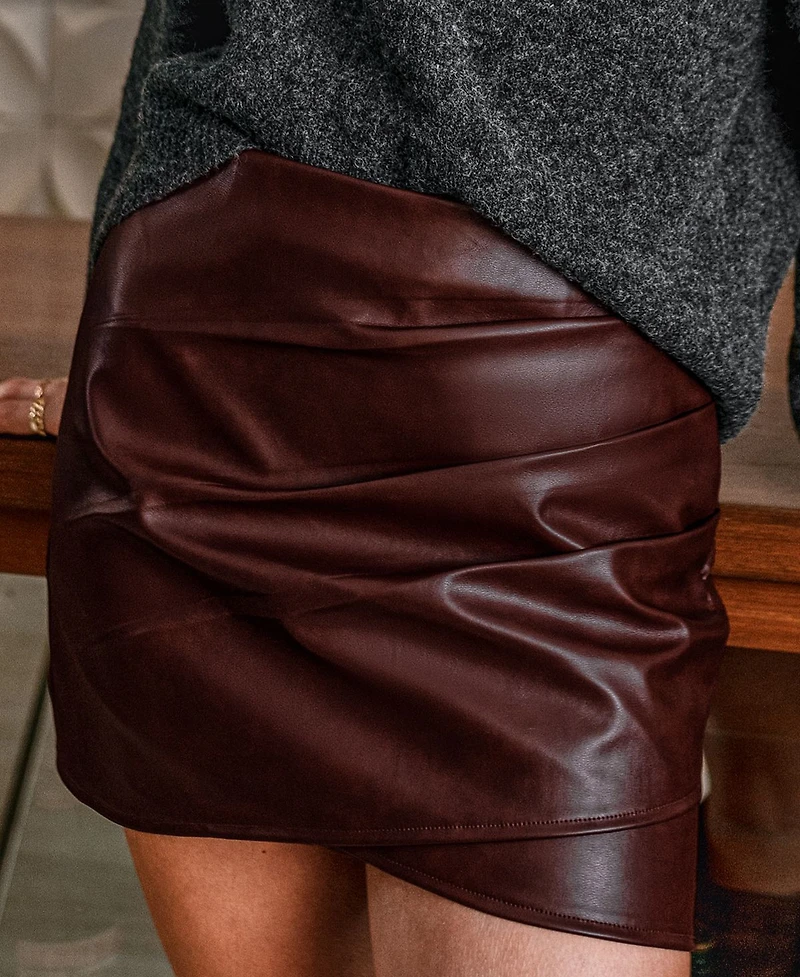 Cupshe Women's Sassy Strut Burgundy Mini Skirt