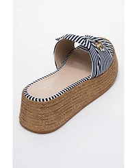 Prologue Shoes Shara Braided Bow & Bee Buckle Platform Sandal (Women)