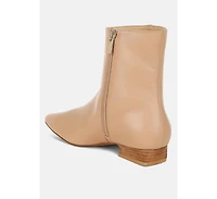 Obita Flared Heel Genuine Leather Boots Women