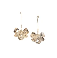 Sohi Metallic Semi Flora Drop Earrings