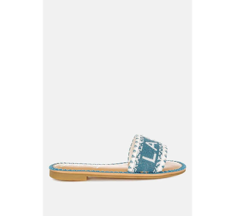 London Rag Beaded Lake Como Flat Slip Ons Women