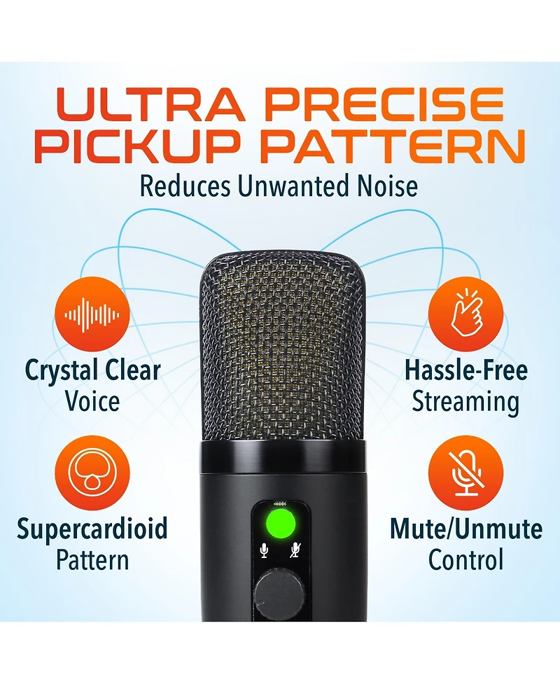 Delton U3000 Usb Microphone, Condenser Mic with Rgb Lights (DRU3000)