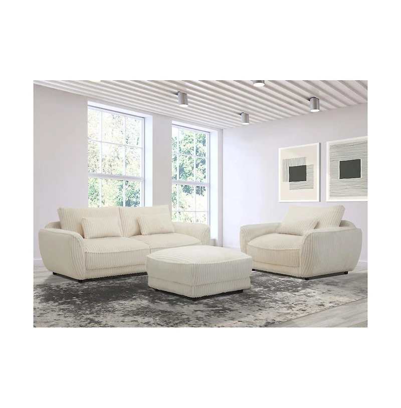 Parker Living Utopia - Mega Ivory Ottoman with Casters