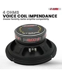 5 Core 8 Inch Woofer Pair 200W Car Subwoofer 4Ohm Replacement Deep Sub w Poly Cone