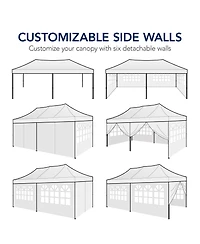Best Choice Products 10x20ft Party Tent Pop Up Canopy Easy Setup w/ 1-Button Setup, Wheeled Case, 4 Weight Bags