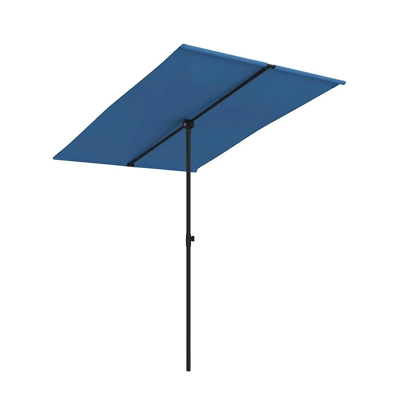 vidaXL Garden Parasol Azure Blue Aluminium, Polyester 6.6 x 4.9 feet