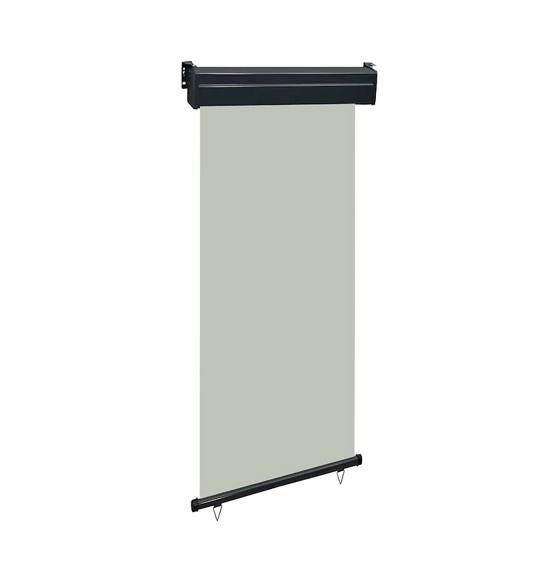 vidaXL Balcony Side Awning Grey Steel 41.3 x 98.4 in Adjustable Armrests