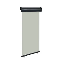 vidaXL Balcony Side Awning Grey Steel 41.3 x 98.4 in Adjustable Armrests