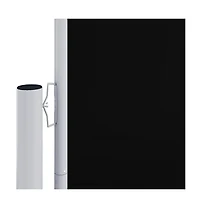vidaXL Side Awning Black Polyester with Pu coating, steel, aluminum