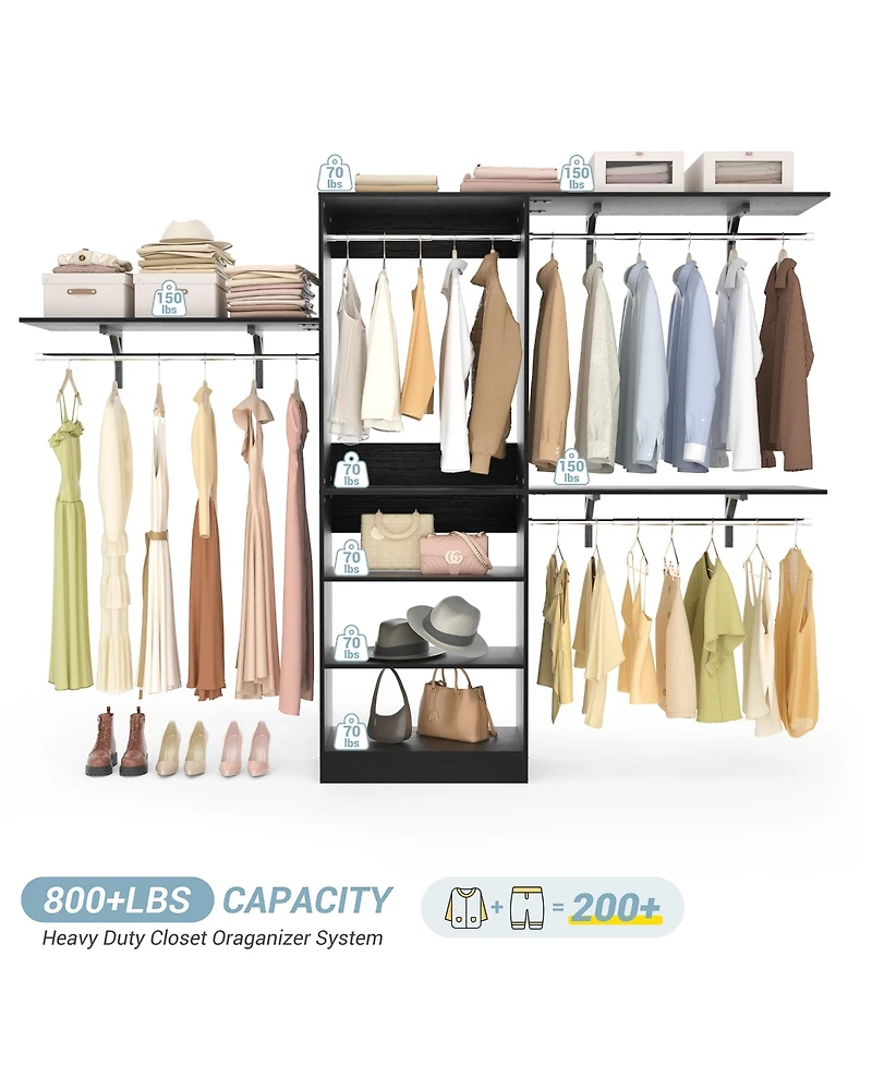 Aheaplus 20-96" W Closet System for Bedroom