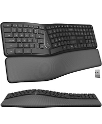 Delton KB250 Ergonomic Wireless Keyboard with Wrist Rest Pad (DKBE250-wb)