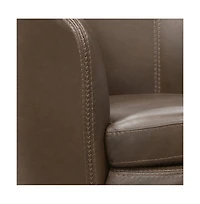 Parker Living Vintage Brown 100% Italian Leather Swivel Club Chair Two Pack