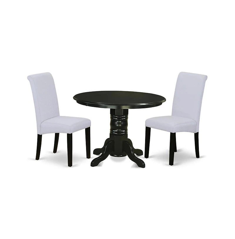 East West Furniture Dining Room Set Black, SHBA3-blk-05