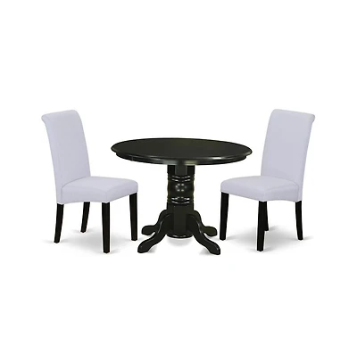 East West Furniture Dining Room Set Black, SHBA3-blk-05