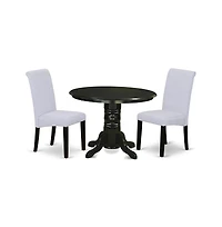 East West Furniture Dining Room Set Black, SHBA3-blk-05