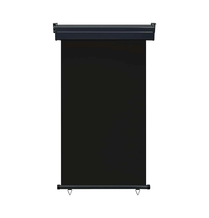 vidaXL Balcony Side Awning Black Steel, Aluminum, Polyester 41.3 x 98.4 in