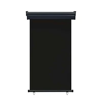 vidaXL Balcony Side Awning Black Steel, Aluminum, Polyester 41.3 x 98.4 in