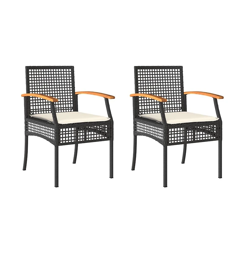 vidaXL Garden Chair Set of 2 Black and brown