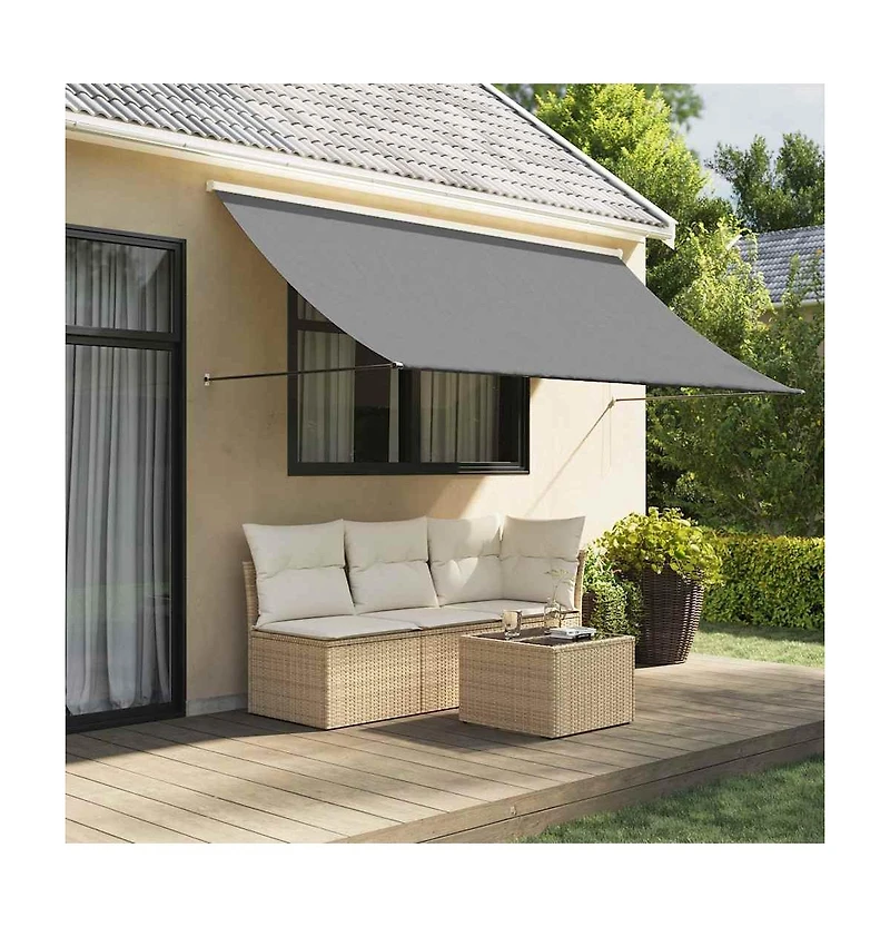 vidaXL Retractable Awning Anthracite Steel 118.1 x 59.1 in Retractable