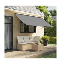 vidaXL Retractable Awning Anthracite Steel 118.1 x 59.1 in Retractable