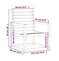 Garden Chair Natural Pine Solid Pine Wood Medium Durable